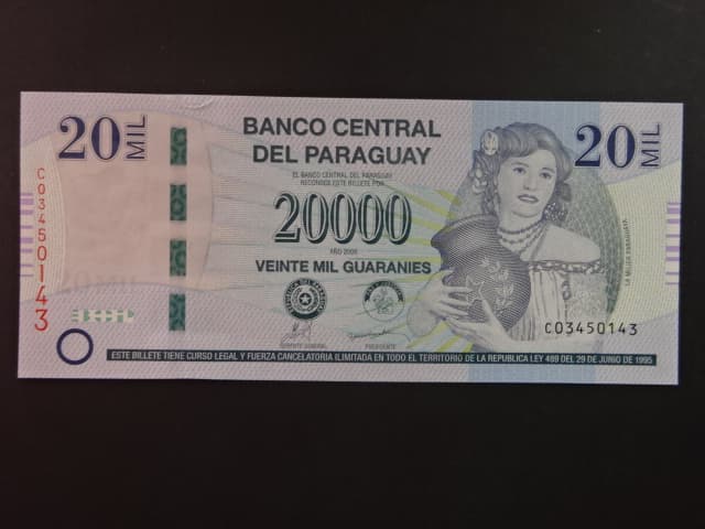 PARAGUAY, 20.000 Guaranies 2009, BNB. B852a, Pi. 230b