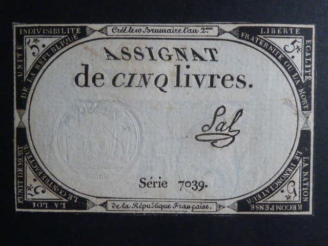 5 Livres 1793 podpis Sal, BNB. B713, Pi. A76