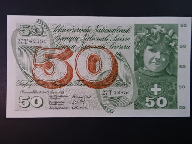 50 Franken 15.1.1969, podpis 43, BNB B333l, Pi. 48i