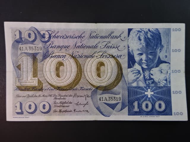 100 Franken 28.3.1963, podpis 39, BNB B334e, Pi. 49e