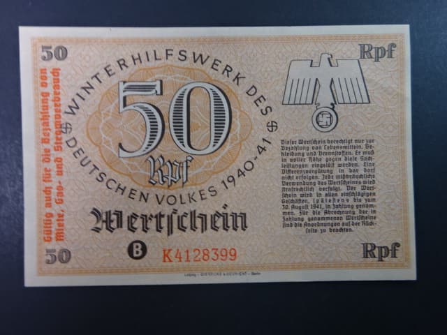 Winterhilfswerk 1934-1944 (Zimní pomoc), 50 Rpf 1940/1941 série K, Ro. 725, Grab. WHW-26
