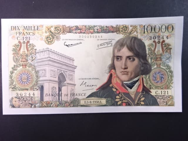 10.000 Francs 5.6.1958, BNB. 992b, Pi. 136
