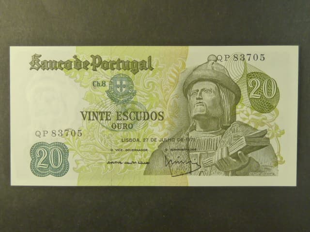 20 Escudos 1964, Pi. 173, varianta podpisu 2