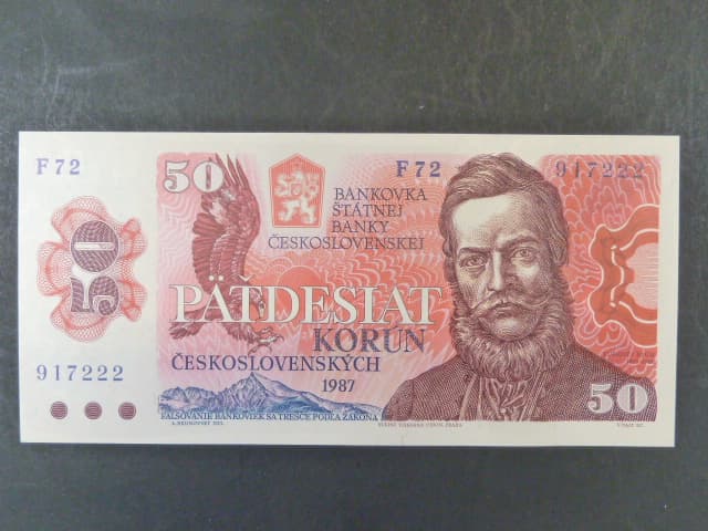 50 Kčs 1987 série F 72, sériové čísla dál od sebe