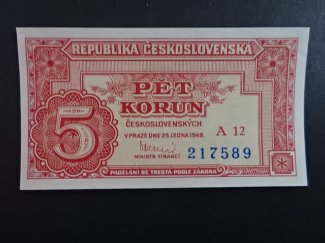 5 Kčs 1949 série A 12
