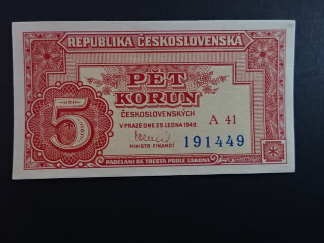 5 Kčs 1949 série A 41