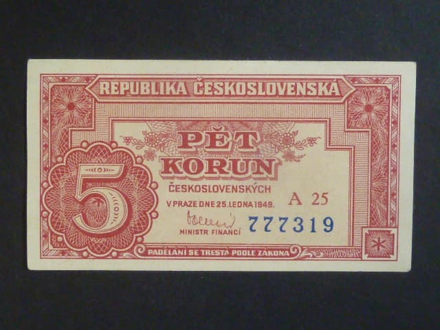 5 Kčs 1949 série A 25