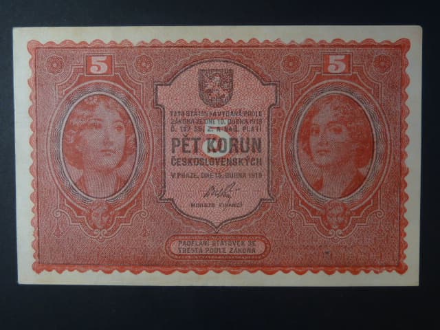 5 Kč 1919 série 0168