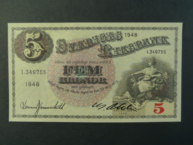 5 Kronor 1946 var. podpisu 1, Pi. 33ac.