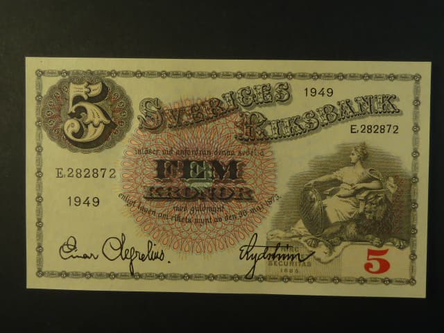 5 Kronor 1949 var. podpisu 5, Pi. 33af.