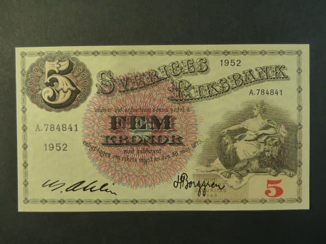 5 Kronor 1952 var. podpisu 5, Pi. 33ai