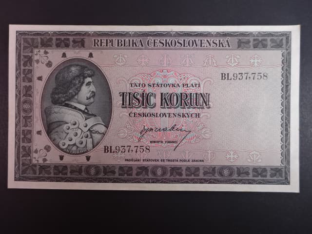 1000 Kčs 1945 série BL
