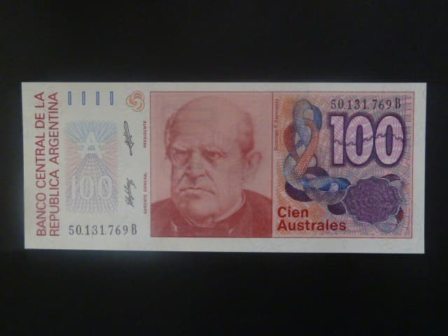 ARGENTINA, 100 Australes 1987, BNB. B380b, Pi. 327