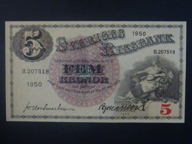 5 Kronor 1950 var. podpisu 1, Pi. 33ag