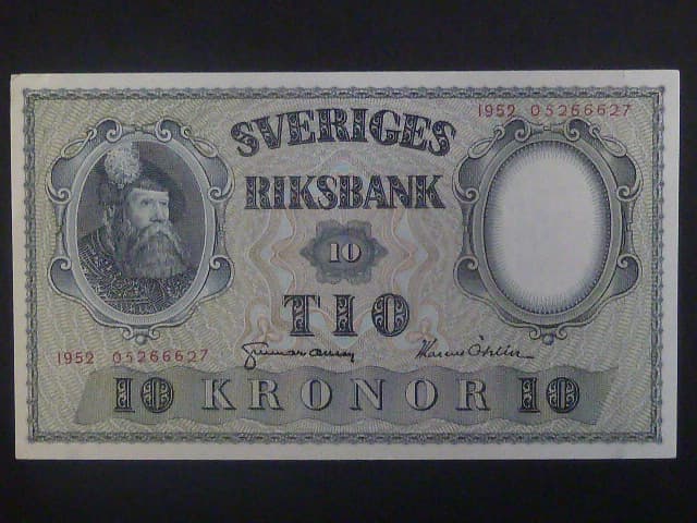 10 Kronor 1952 var. podpisu 1, Pi. 40m