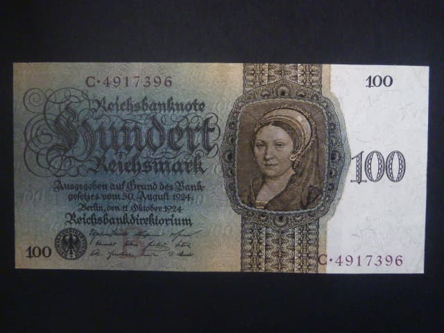 Německo, 100 RM 1924 série C, podtiskové písmeno B, Ba. D7