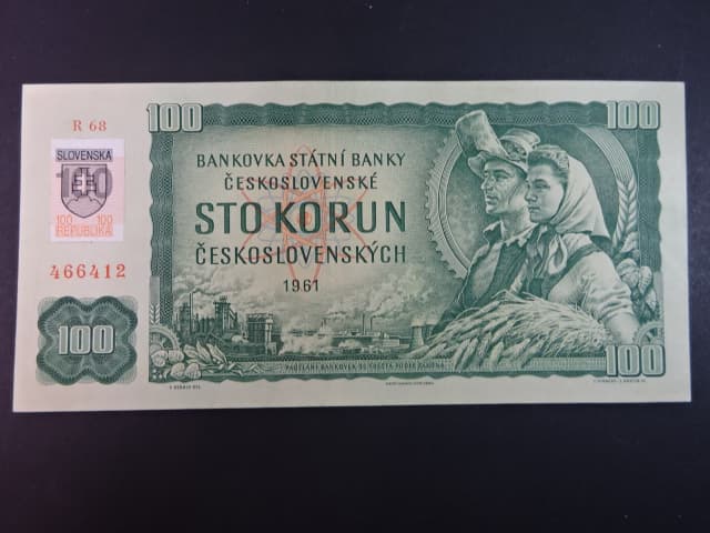 100 Sk 1961/1993 série R 68, kolek, široký číslovač 1c