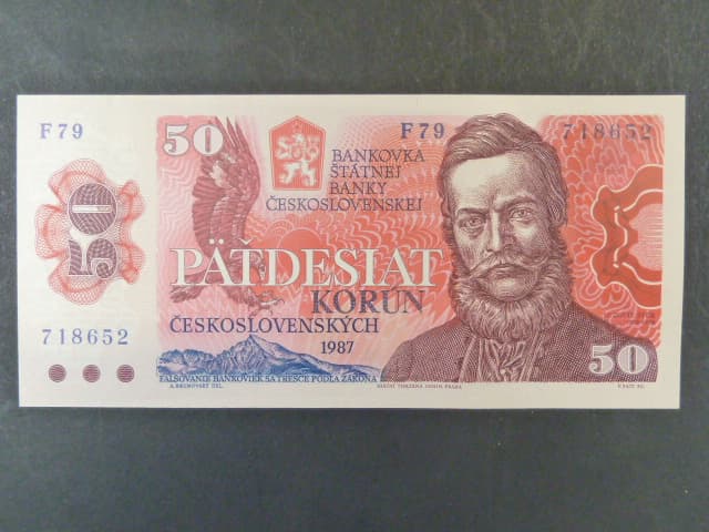 50 Kčs 1987 série F 79, sériové čísla dál od sebe