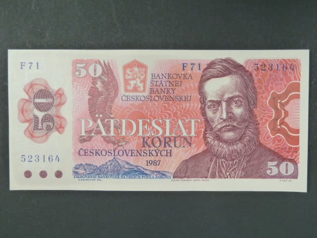50 Kčs 1987 série F 71, sériové čísla dál od sebe