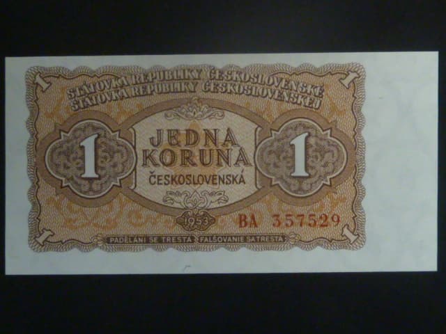 1 Kčs 1953 série BA, tiskárna Goznak Moskva