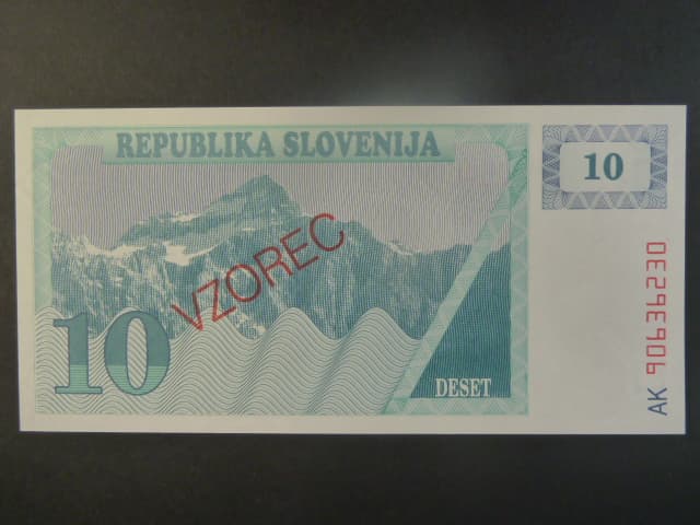 10 Tolarjev 1990, BNB. B204as2, Pi. 4, s přetiskem VZOREC
