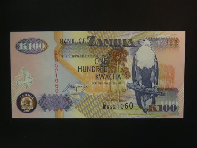 ZAMBIE, 100 Kwacha 2001, BNB. B139c, Pi. 38