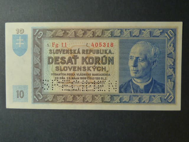 10 Ks 1939 série Fg 11, s perf. SPECIMEN dole
