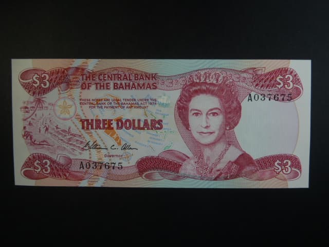 BAHAMY, 3 Dollars 1984, BNB. B309a, Pi. 44
