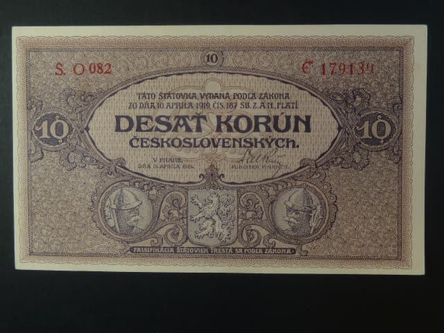 10 Kč 1919 série O 082