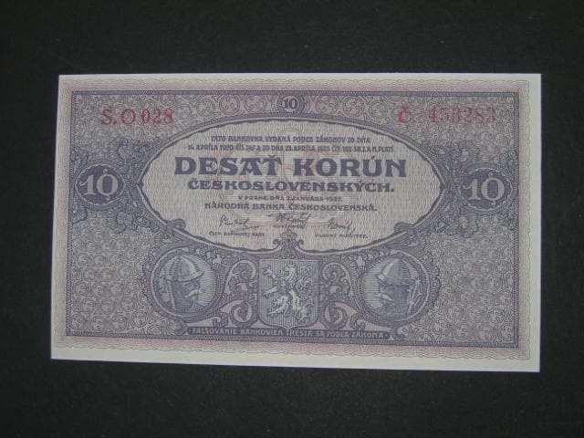 10 Kč 1927, série O, oboustranná