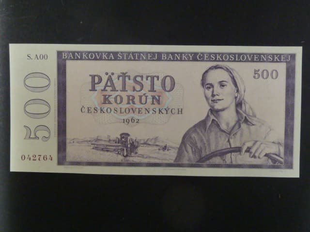 500 Kčs 1962, nevydaná, oboustranná
