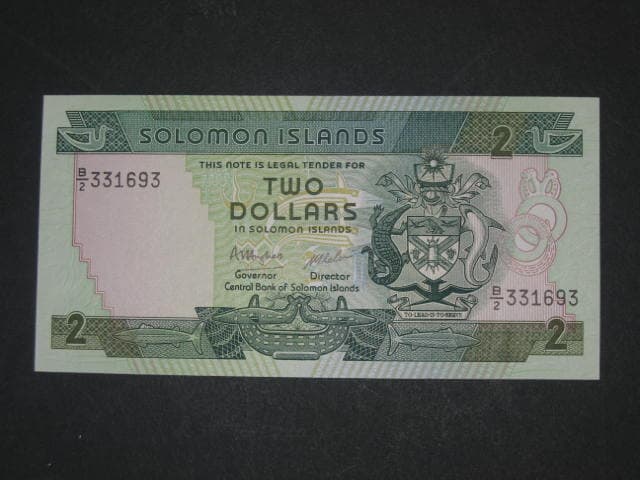 ŠALAMOUNOVY OSTROVY, 2 Dollars 1986, BNB. B203a, Pi. 13