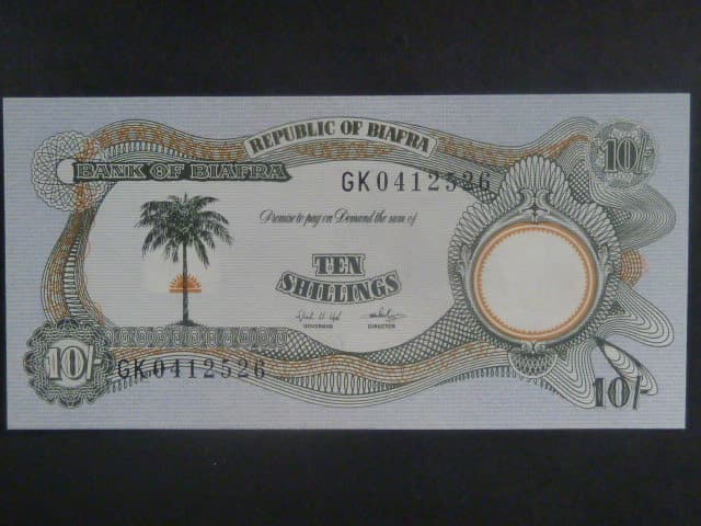 BIAFRA, 10 Shillings 1969, BNB. B104a, Pi. 4