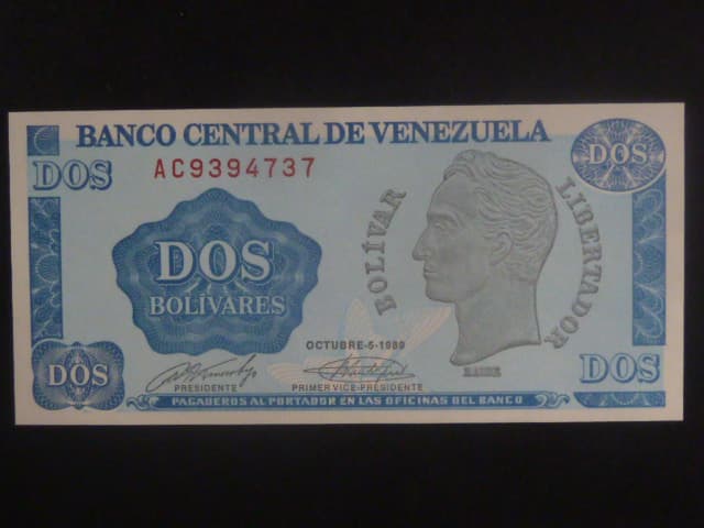 VENEZUELA, 2 Bolívares 1989, BNB. B341a, Pi. 69