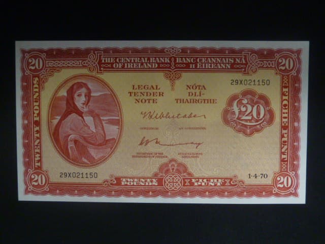 20 Pounds 1970 série 29X, BNB. B212b1, Pi. 67