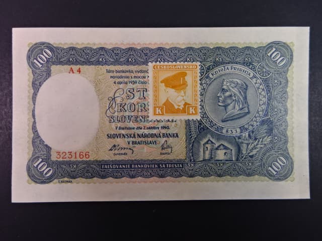 100 Ks 1940 II.vydání, kolkovaná série A 4