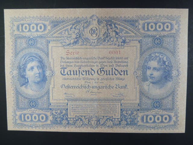 1000 Gulden 1880, oboustranná