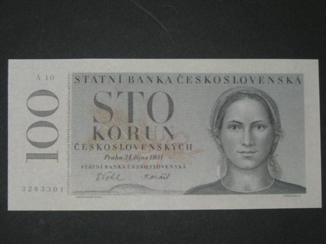 100 Kčs 1951, nevydaná, oboustranná