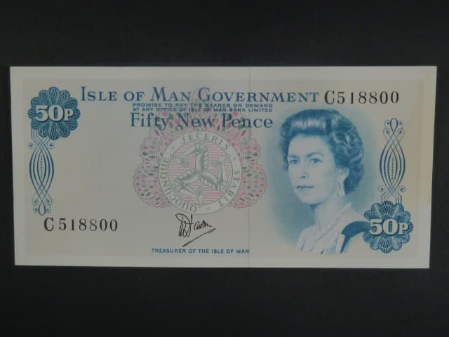 50 Pence 1979 "Treasurer of the Isle of Man", BNB. B105d, Pi. 28