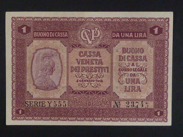 1 Lire 1918 Benátky - okupace R-U, BNB. B504a, Pi. M4