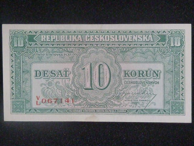10 Kčs 1945 série V/L
