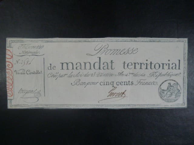 500 Francs 1796, BNB. B812a, Pi. A86a