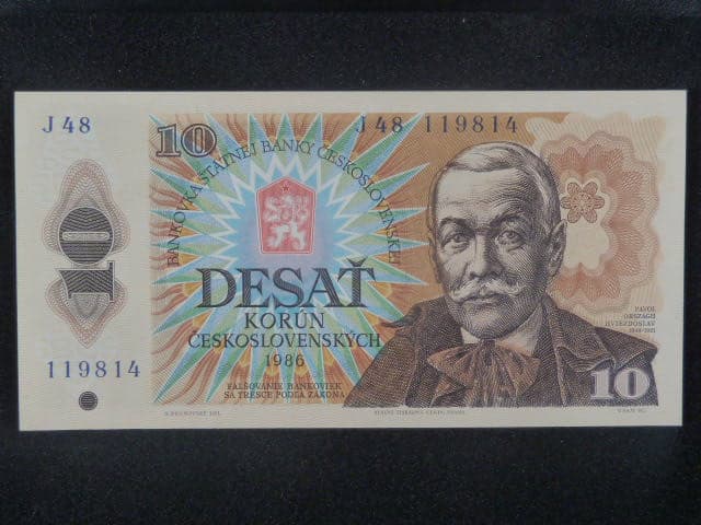 10 Kčs 1986 série J 48, II. tisková deska