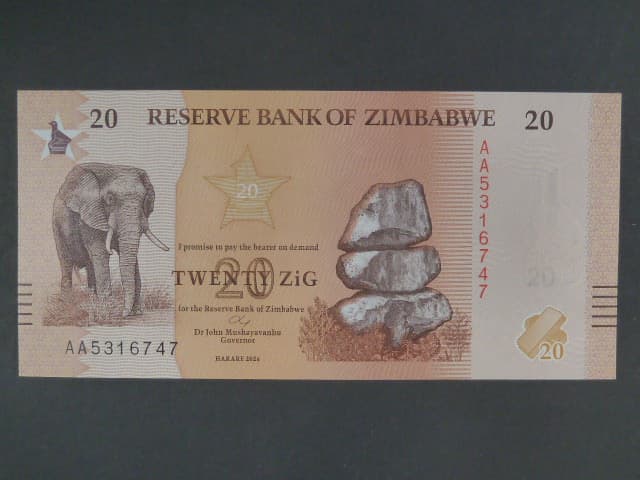 ZIMBABWE, 20 Zig 2026, BNB. B207a