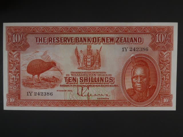 NOVÝ ZÉLAND, 10 Schillings 1934, BNB. B101a, Pi. 154