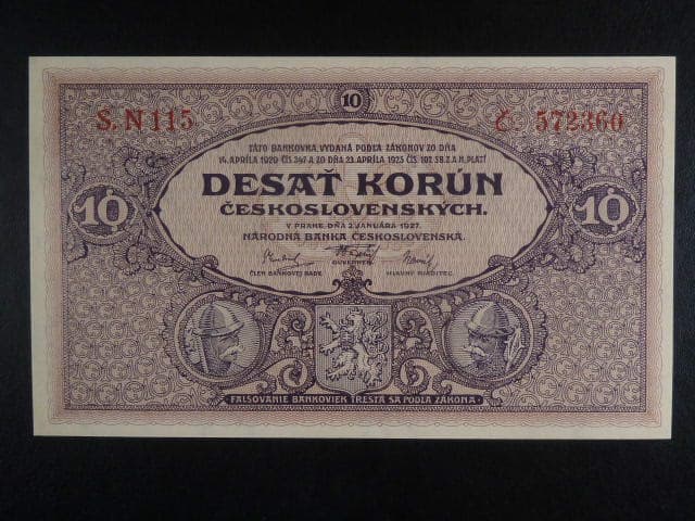 10 Kč 1927 série N 115