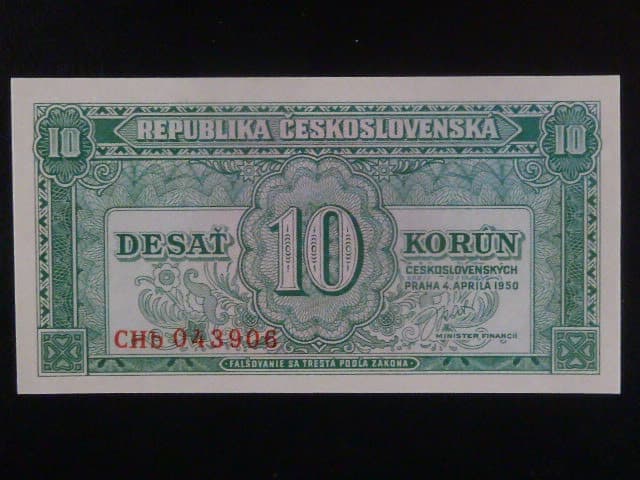 10 Kčs 1950 série CHb