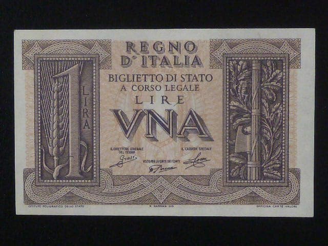 1 Lire 1939, BNB. B312a, Pi. 26