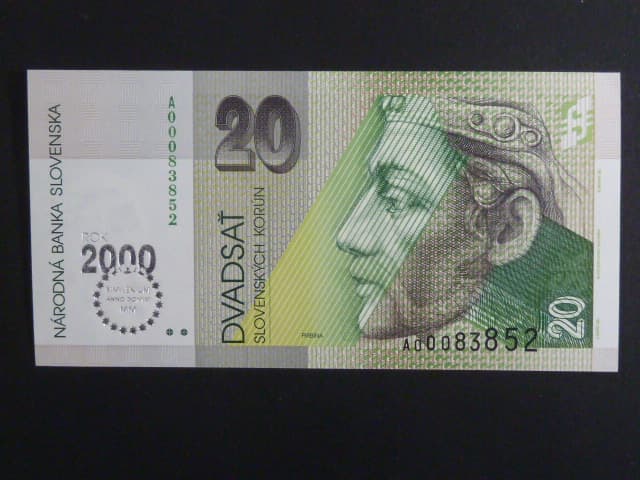 20 Sk 1993/2000 série A, přítisk Bi-milénium