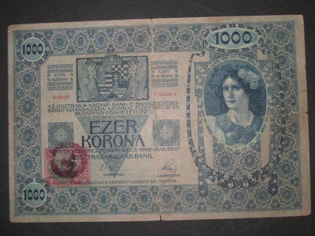 1000 K 1902, kolkovaná - padelany kolek s raz. "O" Da. 11